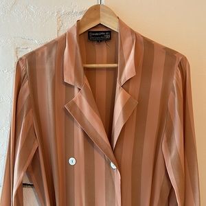 Vintage 1970’s 100% Silk Striped Dress